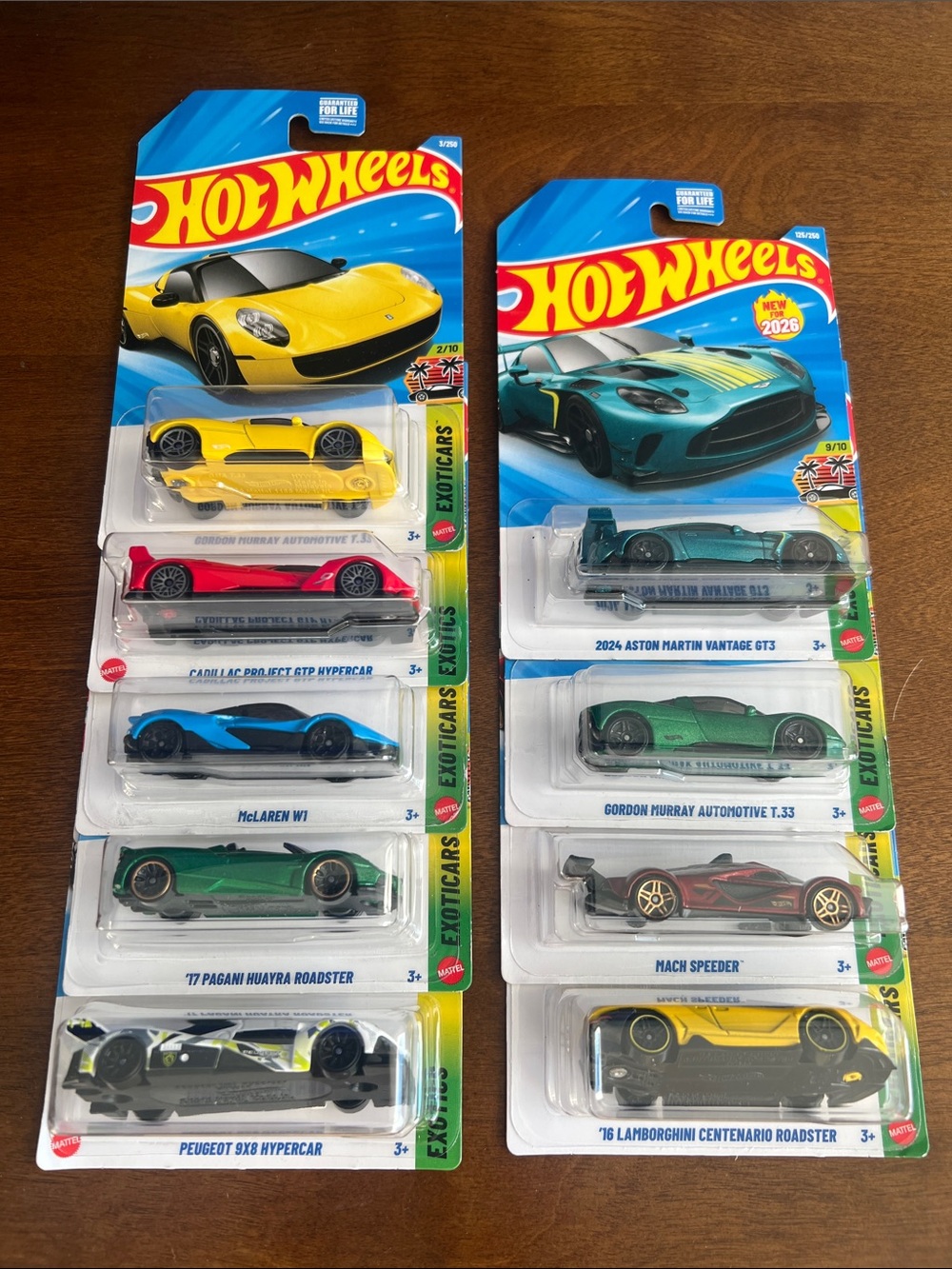 9 Exoticars Hot Wheels